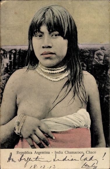 PC Argentina, young woman in traditional costume, pearls