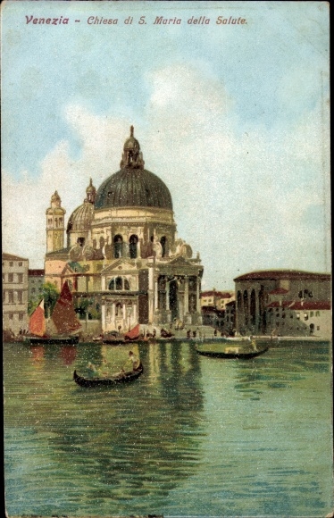 Postcard Venice Venedig Veneto, Church of S. Maria della Salute
