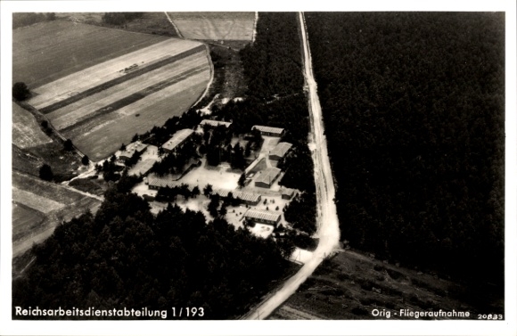 Postcard Stöckse Kr. Nienburg, aerial photograph, Reich Labor Service Department 1/193 Michael von Obentraut