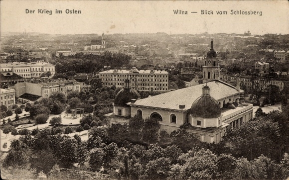 KP Wilno Wilno Litwa, widok z Góry Zamkowej, wojna na Wschodzie