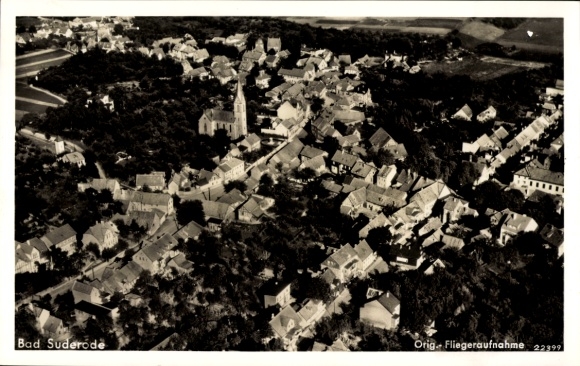 Postcard Bad Suderode Quedlinburg in the Harz, aerial photograph
