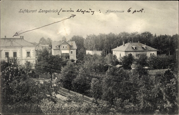 Postcard Dresden North Langebrück, Albertstraße, villas