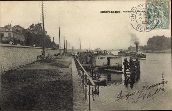 Postcard Choisy le Roi Val de Marne, Chemin du Halage