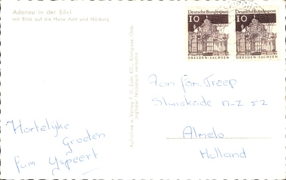 Postcard Adenau in the Eifel, Panorama, Hohe Acht, Nürburg