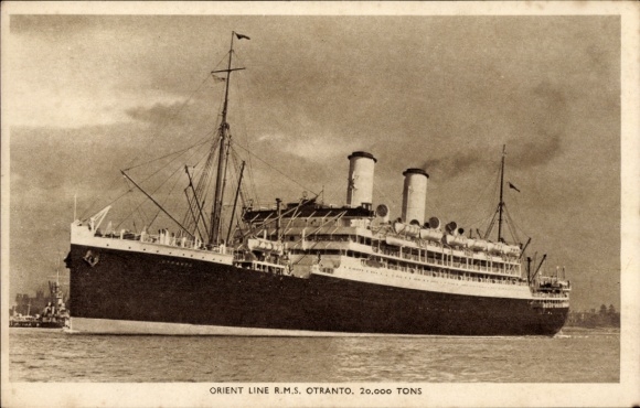 Postcard steamer RMS Otranto, Orient Line