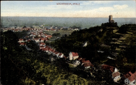 Postcard Wachenheim in the Palatinate, general view