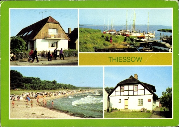 Postcard Thiessow Rügen, holiday home ZBE building organization Naumburg, VEB building repairs Wernigerode