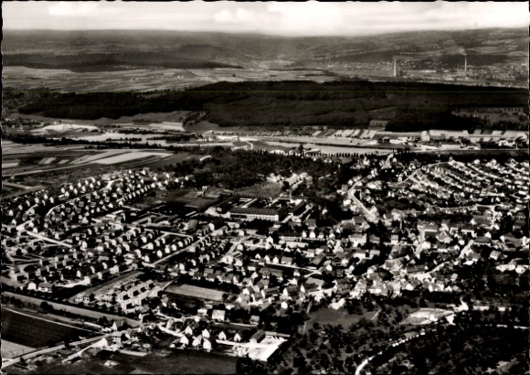 Postcard Wernau am Neckar, aerial photograph