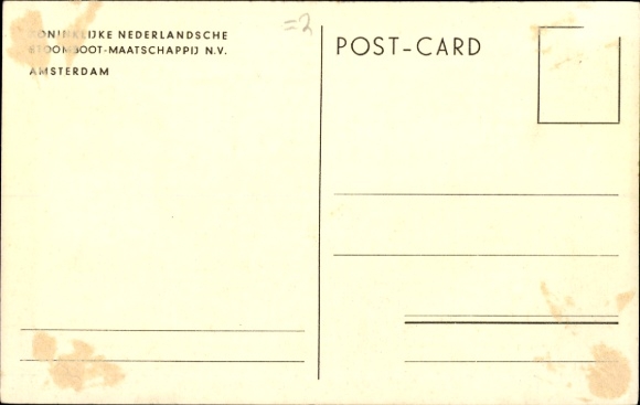 Postcard steamer MS Colombia, Royal Netherlands Steamship Co., Copenhagen