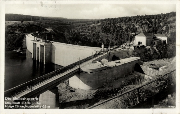 Postcard Saale Orla Kreis, Bleiloch Dam