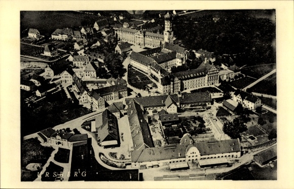 Postcard Ursberg in Swabia, aerial photograph of St. Joseph's Congregation