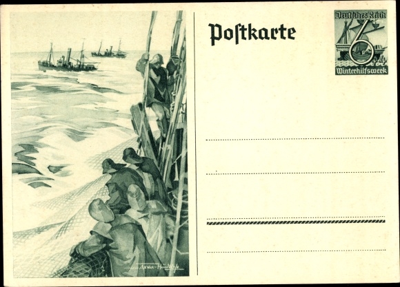 Postwaardestuk ansichtkaart Axster Heudtlass, Fischer, WHW