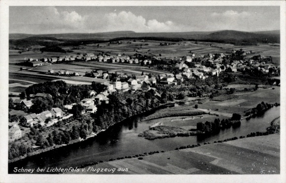Ak Schney Lichtenfels im Obermainland Oberfranken, Fliegeraufnahme