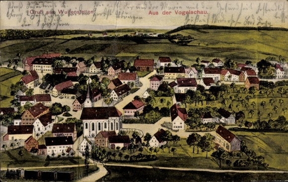 Ak Wullenstetten in Schwaben, Aus der Vogelschau