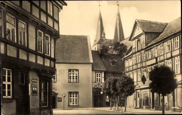 Postcard Osterwieck am Harz, market square with the old town hall