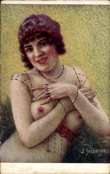 Artist Postcard Seeberger, J., Naked Woman, Voluptuous, Erotic