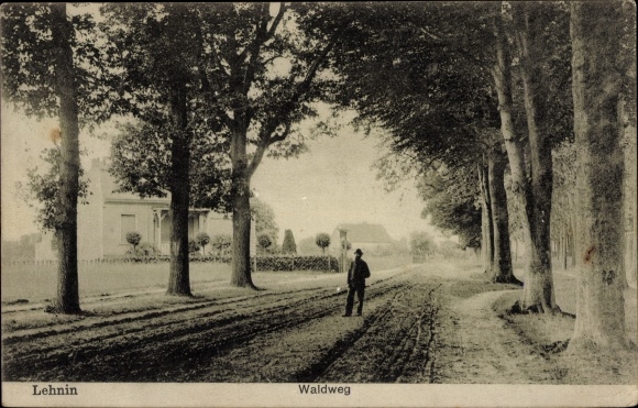 Postcard Lehnin Monastery in the Mark, forest path