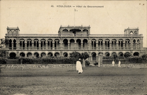 Ak Koulouba Ouagadougou Burkina Faso, Hôtel du Gouvernement, historische Architektur, großfläc...