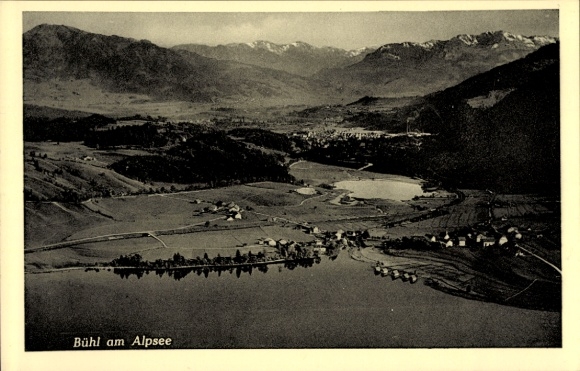 Postcard Bühl am Alpsee Immenstadt im Allgäu, landscape, mountain scenery, river, villages, rural scene