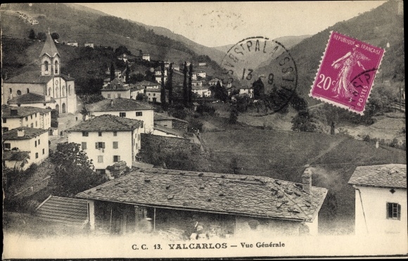 Postcard Luzaide Valcarlos Navarra Spain, general view