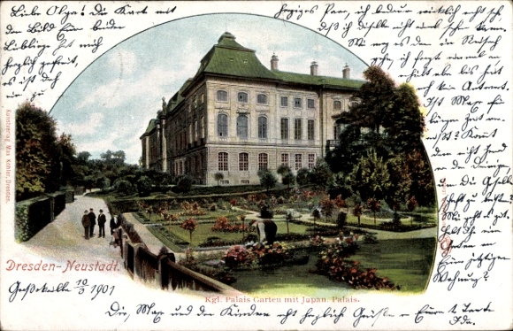 Chromo-Litho Dresden Neustadt, Royal Palace Garden with Japanese Palace
