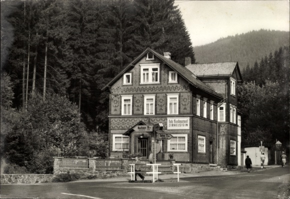 Ak Mellenbach Glasbach im Schwarzatal Thüringen, Gaststätte Zirkelstein