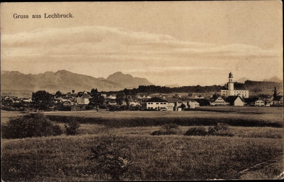 Postcard Lechbruck am See Allgäu Swabia, Panorama