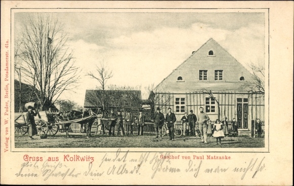 Postcard Kolkwitz in the Spreewald Niederlausitz, Paul Matzanke's inn