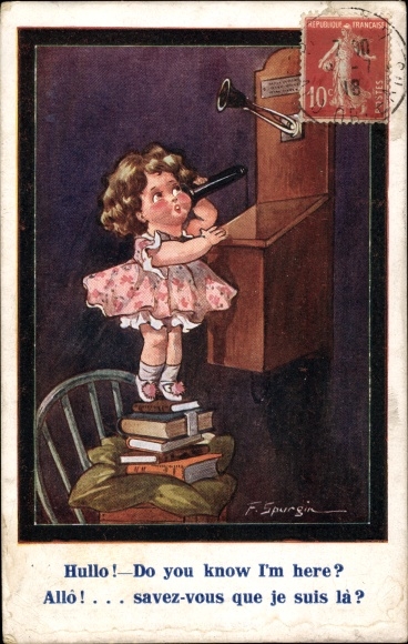 Artist PC Spurgin, Fred, girl on the phone