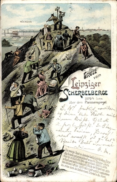 litho Möckern Leipzig in Saksen, Scherbelberg, klimfeest