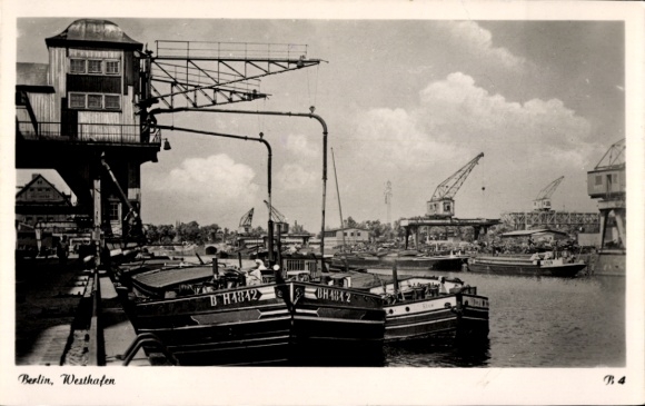 Ak Berlin Tiergarten Moabit, Westhafen