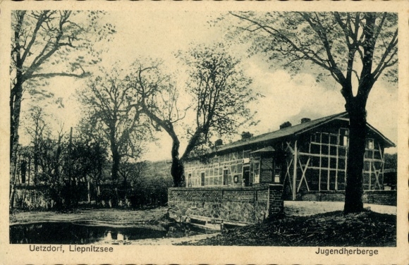 Postcard Ützdorf Wandlitz in Brandenburg, youth hostel at Liepnitzsee