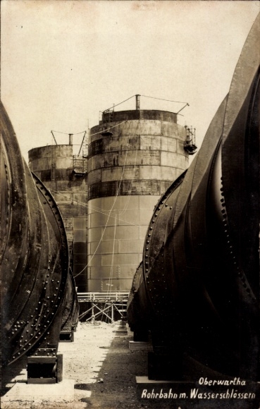 Photo Postcard Dresden Mobschatz Oberwartha, pipe railway with water castles
