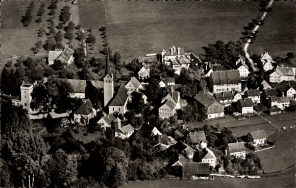 Postcard Ratzenried Argenbühl in Allgäu, aerial photograph