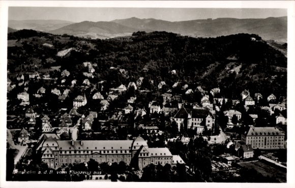 Postcard Bensheim an der Bergstraße Hessen, aerial photograph
