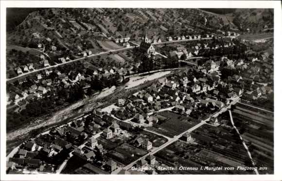 Postcard Ottenau Gaggenau in the Murg Valley, aerial photograph