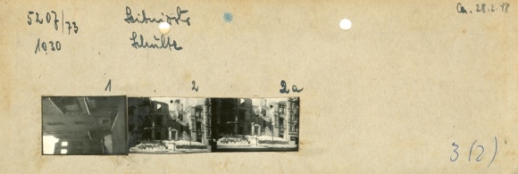 Kontaktabzug Fotos Berlin Charlottenburg, Leibnizstraße, Schulte, Kriegszerstörung, 3 Fotos ca.4x2cm