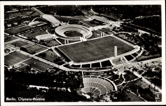 PC Berlin Charlottenburg Westend, aerial photo, Reichssportfeld, stadium, Dietrich Eckardt stage