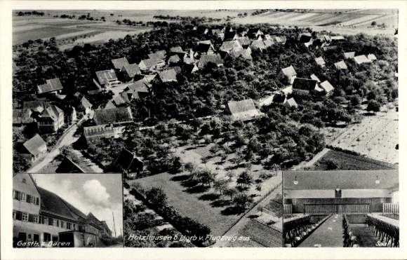 Postcard Holzhausen Sulz am Neckar, aerial photograph, Gasthaus zum Bären, owner Wilhelm Zeller