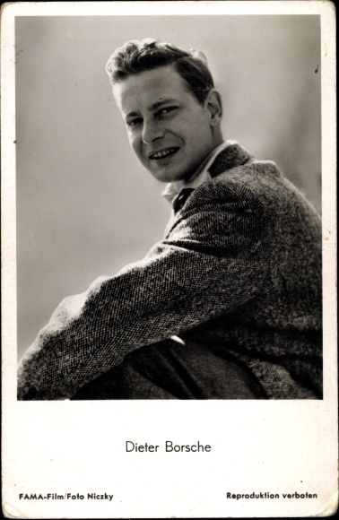 Postcard actor Dieter Borsche, portrait, jacket, collar
