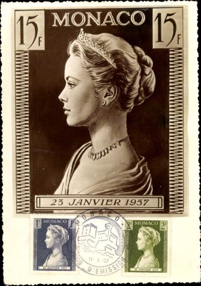 Postcard Grace Kelly, Grace Patricia Grimaldi, Portrait, Profile View