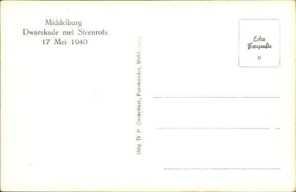 PC Middelburg Zeeland Netherlands, war damage, II. WW, Dwarskade met Steenrots