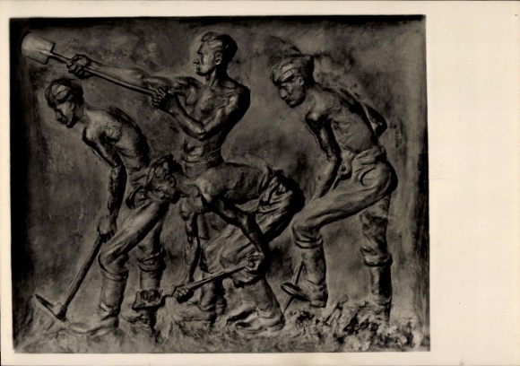 Ak Reliefplastik Arbeitseinsatz, RAD Kunstschau 1944 Prag