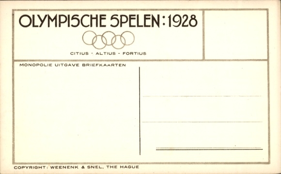Postcard Amsterdam North Holland Netherlands, Olympics 1928, football match Italy Egypt, Spelmoment