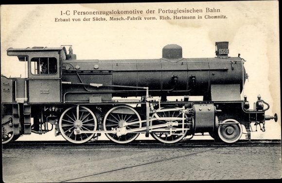 PC Portuguese railways, 1 C passenger locomotive, Hanomag, steam locomotive 509