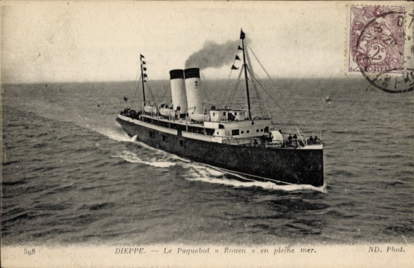 Ak Dieppe Seine Maritime, französisches Passagierschiff Rouen