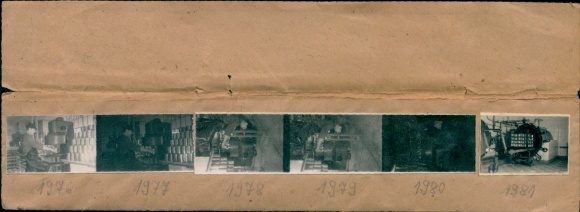 Fotos Kontaktabzug Potsdam, Konservenfabrik Carl Schäfer, 6 Fotos ca. 4x2 cm, Negative innenliegend