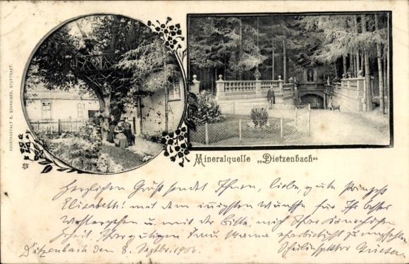 Postcard Bad Ditzenbach in Württemberg, mineral spring