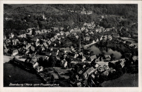 Postcard Ilsenburg in the Harz, aerial photograph