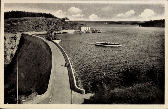 Postcard Hohenwarte Thuringia, Saale Dam at Bleiloch